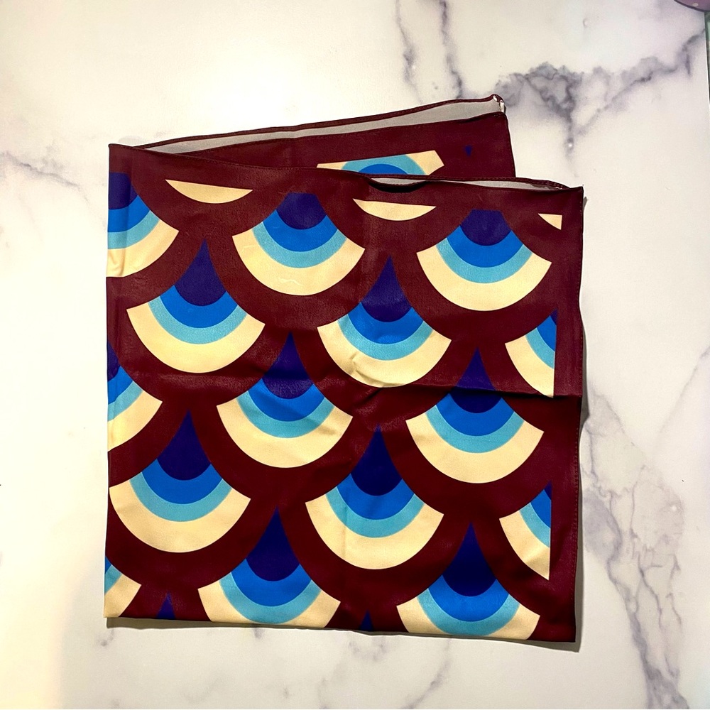 Square crepe evil eye scarf